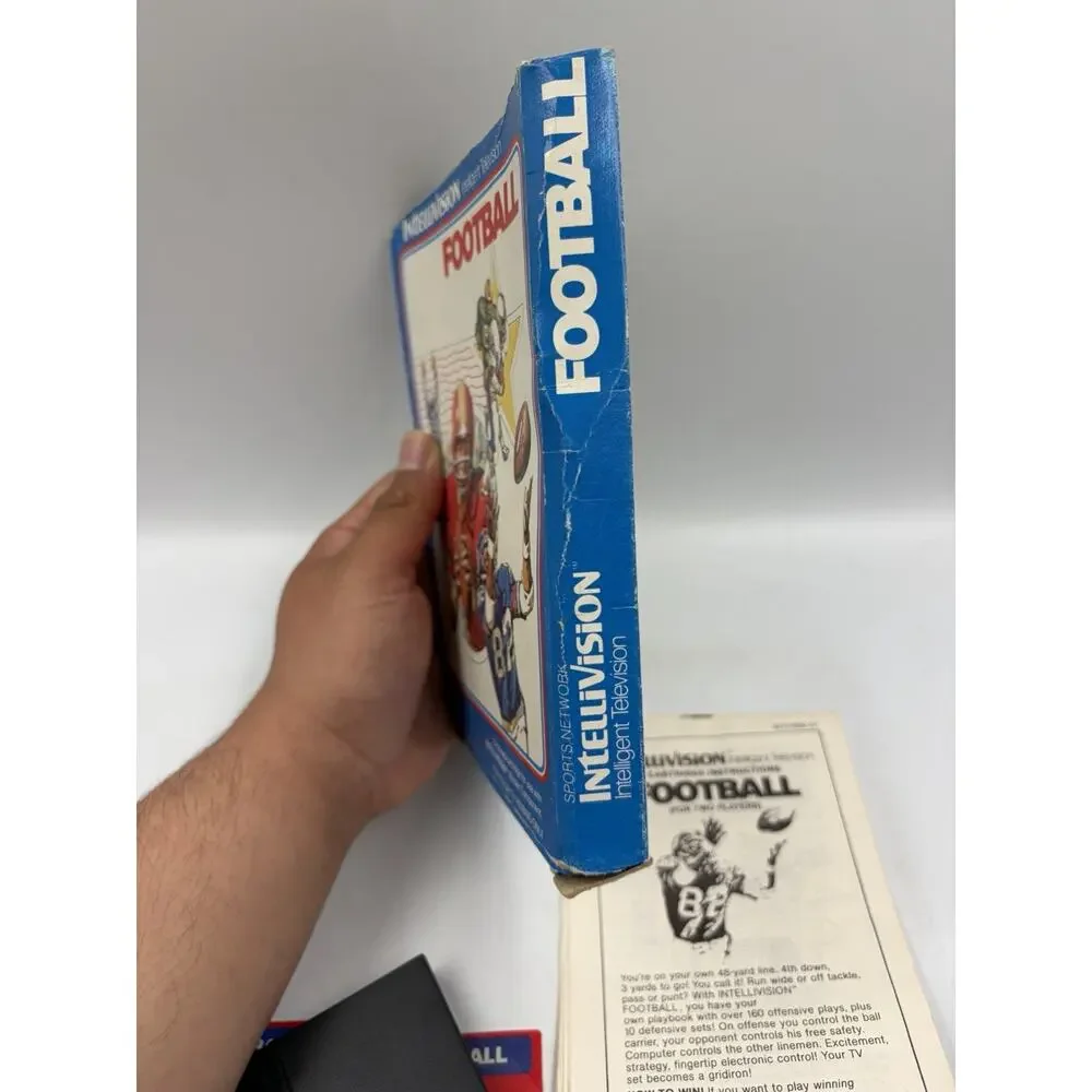 Rare! Mattel NFL Football Intellivision CIB 1979 with Overlays Playbook